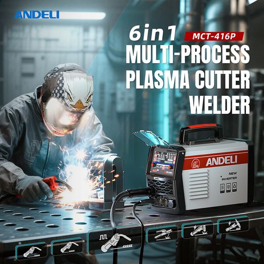 Discover ANDELI MIG Welding Machine MIG Puls/HF TIG/HF TIG/Stick Multiprocess Inverter Semi-automatic Welding Machine Aluminum Welders