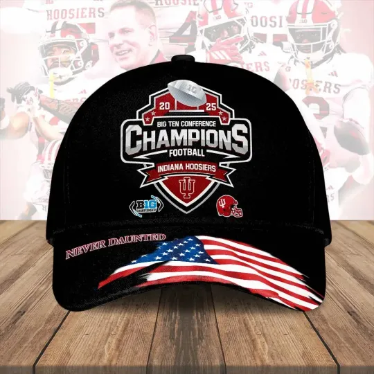 Discover Hoosiers Football 2025 Big Ten Champions Classic Cap, Gift For Fans