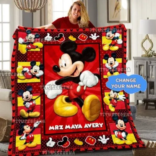 Discover Personalized Mickey Mouse Fleece Blanket – Cozy Fleece for Kids and Toddlers