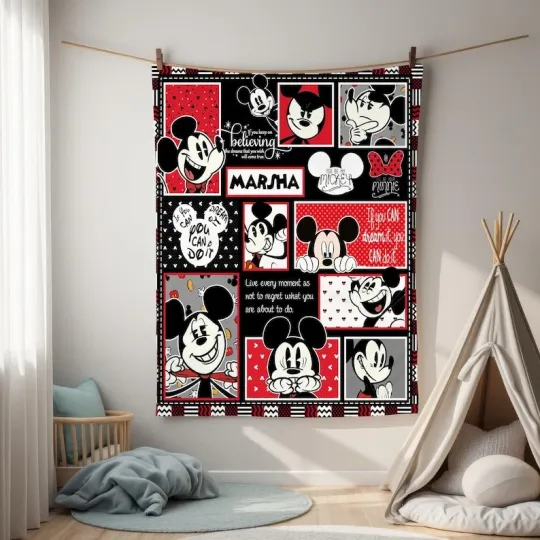 Discover Personalized Mickey Mouse Blanket, Mickey Mouse Gifts Disney Fleece Blanket