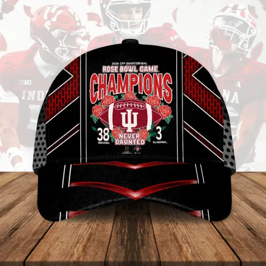 Discover Hoosiers Football 2026 Rose Bowl Champions Classic Cap, Gift For Fans