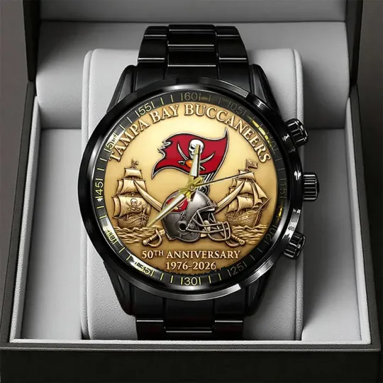 Discover Buccaneers 50th Anniversary Black Stainless Steel Watch
