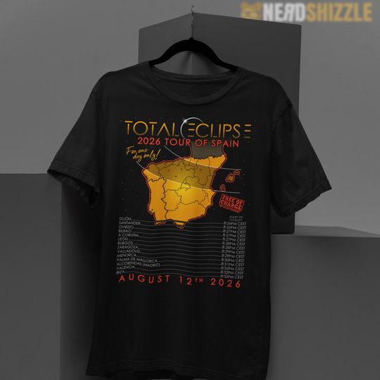 Discover Total Solar Eclipse 2026 Tour of Spain August 12th 2026 T-Shirt