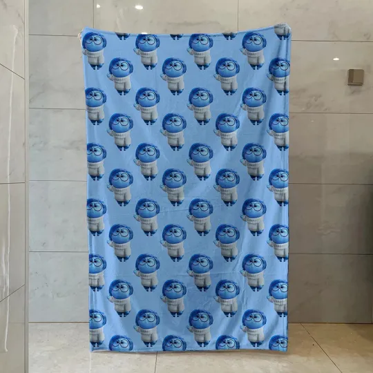 Discover Inside Out 2 Printed Sadness Fleece Blanket, Disney Pixar Inside Out Blanket
