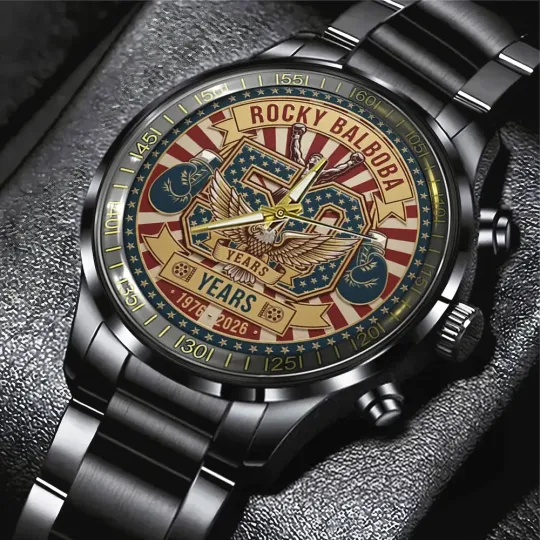 Discover Rocky Balboa 50th Anniversary Black Stainless Steel Watch