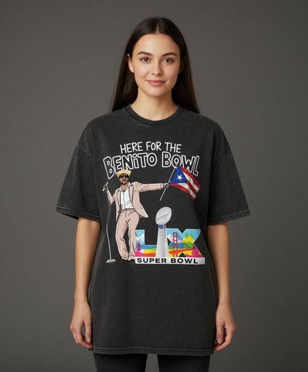 Discover Benito Bowl Bad Bunny Vintage Streetwear Comfort Color T-Shirt, Bowl Bunny LX Gildan Wash Tee, Here For The Benito Bowl Fan Gift