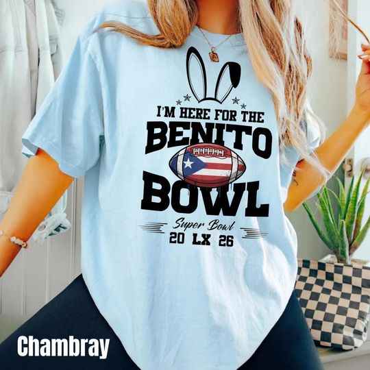 Discover Benito Bowl 2026 Shirt, Bad Game Day Bunny Shirt, Halftime Super Bowl LX Team Benito Bowl Football Longsleeve