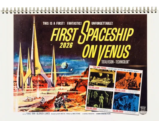 Discover 2026 Wall Calendar [8"x12"] FIRST SPACESHIP ON VENUS SciFi Movie Stills Photo
