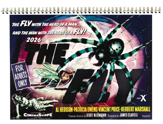 Discover 2026 Wall Calendar [8"x12"] THE FLY SciFi Horror Movie Stills Photo