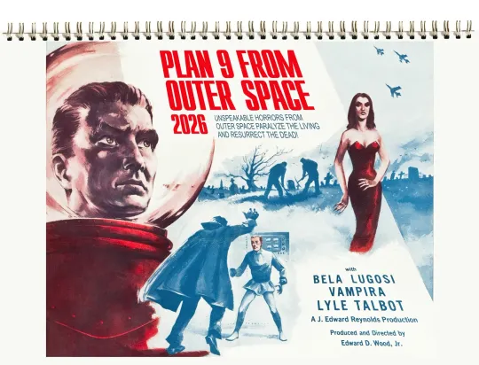 Discover 2026 Wall Calendar [8"x12"] PLAN 9 FROM OUTER SPACE SciFi Horror Movie Stills