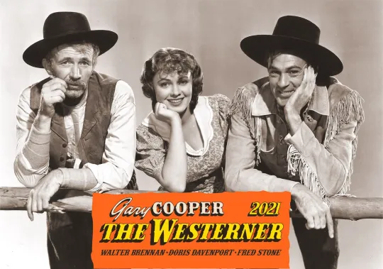 Discover 2026 Wall Calendar(12pg) The Westerner Vintage Cowboy Film Stills