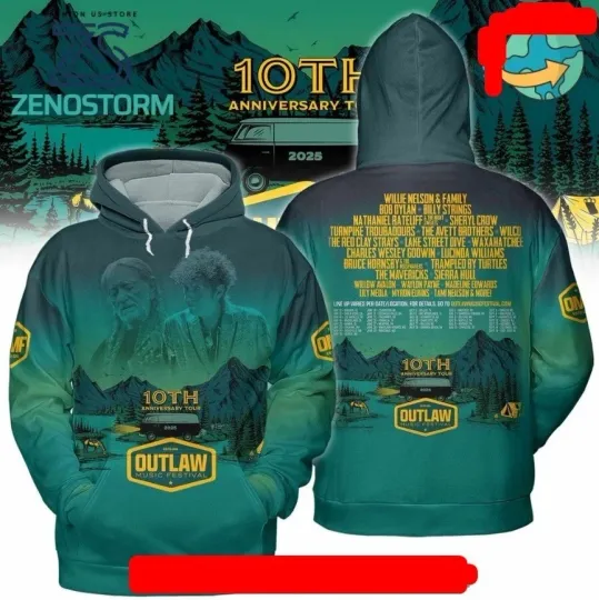 Discover Outlaw Music Festival Tour 2025 Hoodie HOTHOT All size 3D Hoodie