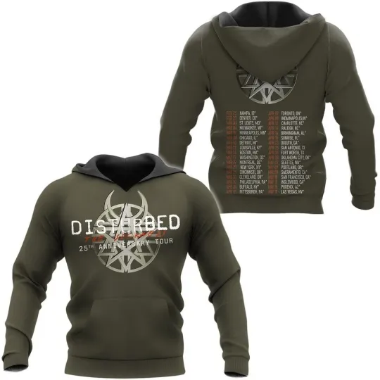 Discover Disturbed 25th Anniversary Tour Hoodie 3D Hoodie For Men Women MR2095