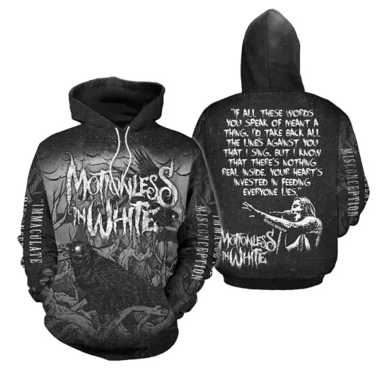 Discover Motionless In White Scoring The End Of The Music 3D Hoodie TMB6536