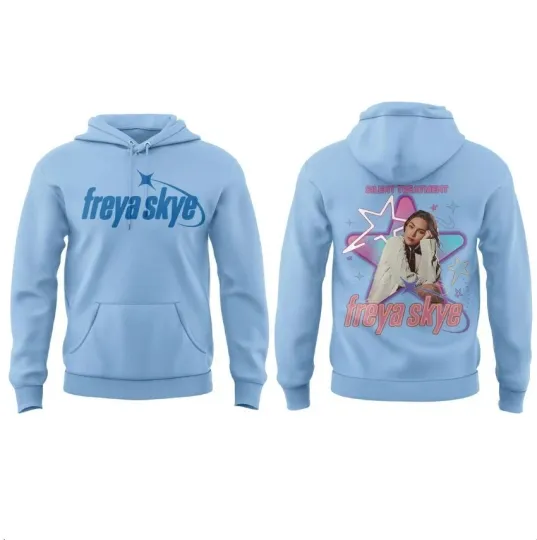 Discover Freya Sky Stars Align Tour 2026 Silent Treatment Unisex Hoodie Light Blue S-3XL