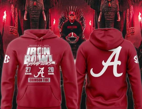 Discover Alabamaa Crimson Tide 2025 Iron Bowl Champions 3D Hoodie