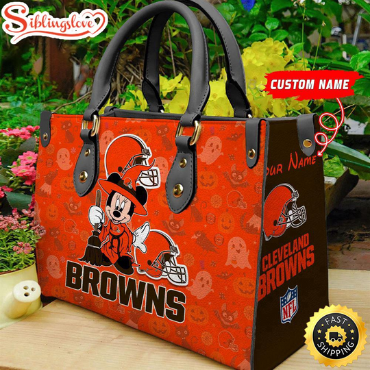 Custom Name football Cleveland Browns Minnie Mouse Sport Women Handbag