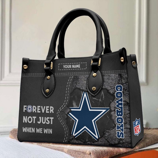 Custom Name football Dallas Cowboys Forever Not Just When We Win Leather Hand