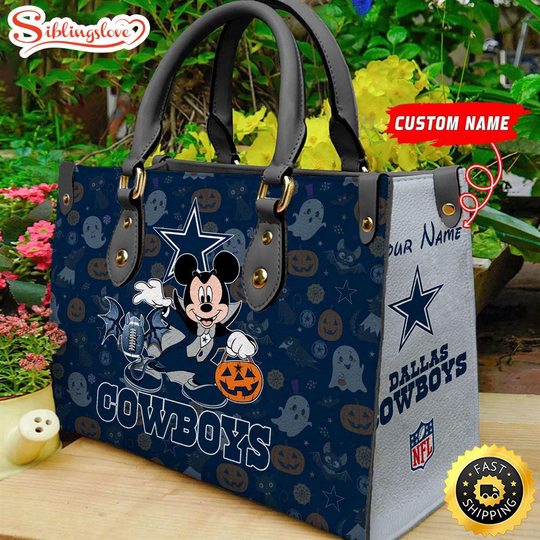 Custom Name football Dallas Cowboys Mickey Leather Handbag For Fans