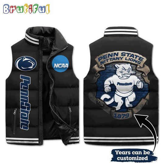 Penn State Nittany Lions Mascot Sporty Design Sleeveless Puffer Jacket