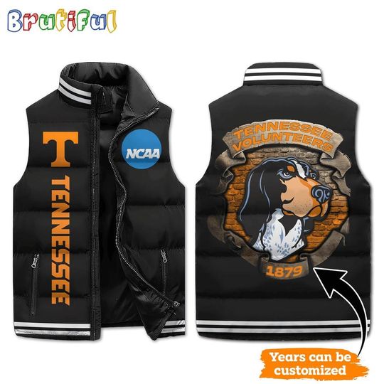 Tennessee Volunteers Mascot Sporty Design Sleeveless Puffer Jacket
