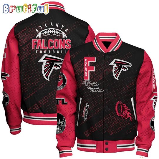 Atlanta Falcons Baseball Jacket Print Logo Team Football Jacket