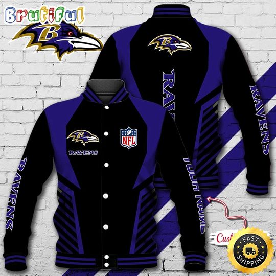 Baltimore Ravens Baseball Jacket Football Sports Jacket