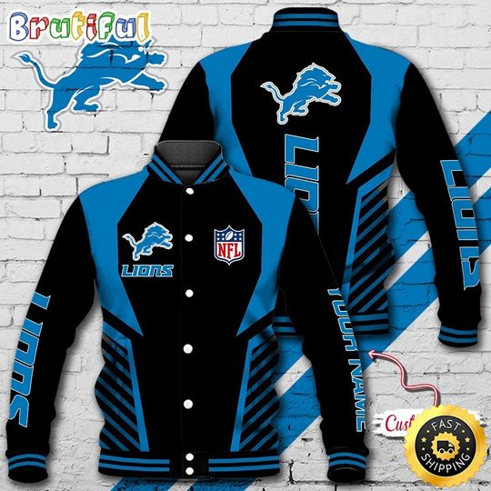 Detroit Lions Baseball Jacket Football Sports Jacket
