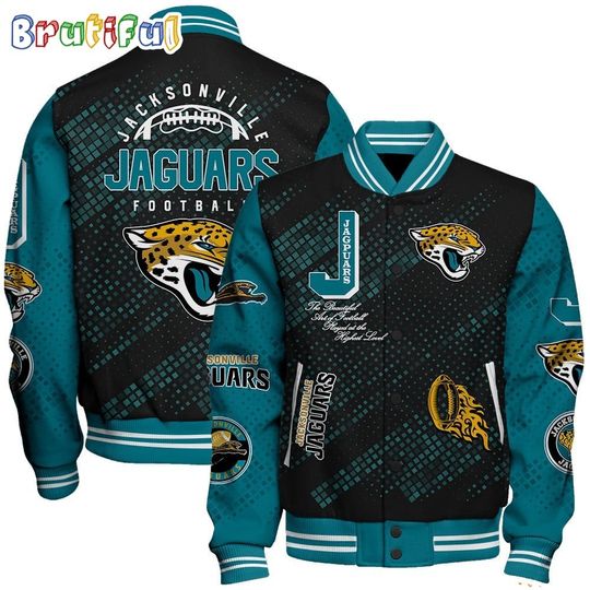 Jacksonville Jaguars Baseball Jacket Print Logo Team Football Jacket