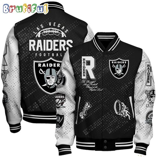 Las Vegas Raiders Baseball Jacket Print Logo Team Football Jacket
