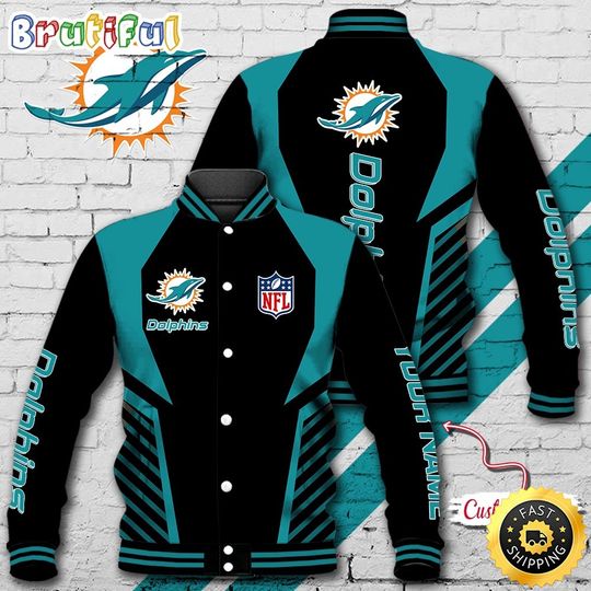 Miami Dolphins Baseball Jacket Football Sports Jacket