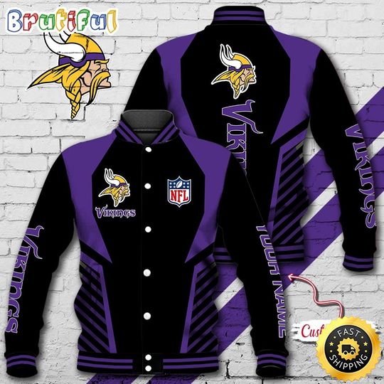 Minnesota Vikings Baseball Jacket Football Sports Jacket
