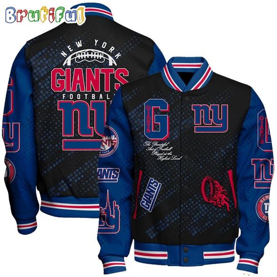 New York Giants Baseball Jacket Print Logo Team Football Jacket