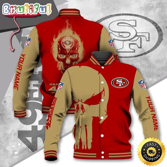 San Francisco 49ers Baseball Jacket Skull Print Jacket