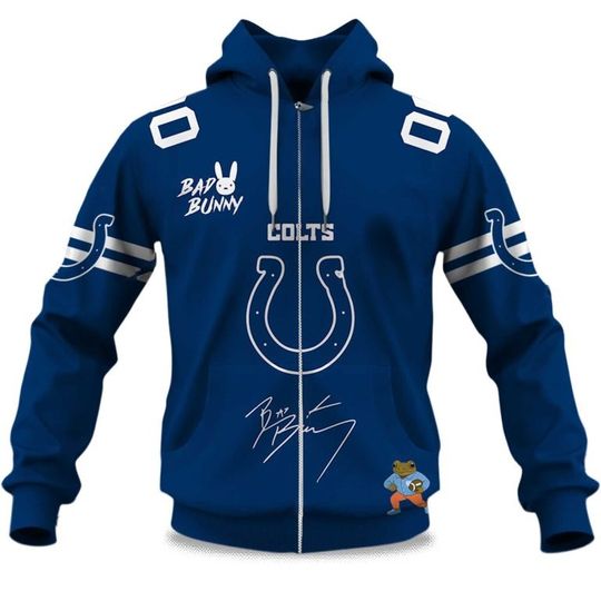 Personalized Colts Bad Bunny Bowl LX 2025 2026 Zipper Hoodie