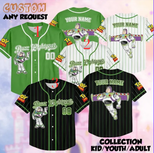 Discover Custom Disney Toy Story Buzz Lightyear Baseball Jersey, Kids, Youth, Adult Disney Baseball Jersey