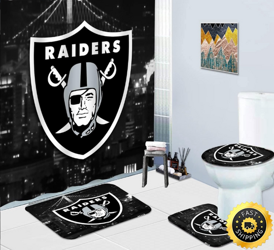 Las Vegas Raiders Shower Curtain Chic Shower Curtain Sets