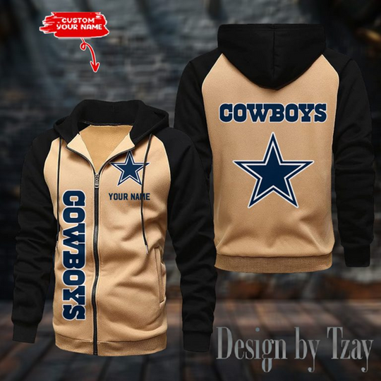 Dallas Cowboys Raglan Zip Hoodie, Football Lover Gift, Game Day