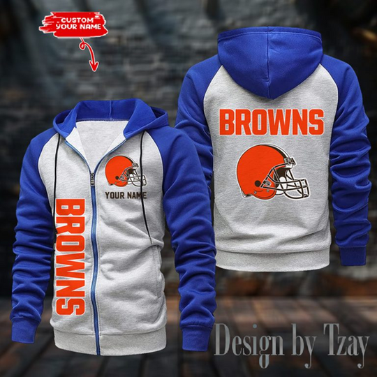 Cleveland Browns Raglan Zip Hoodie, Football Lover Gift, Game Day