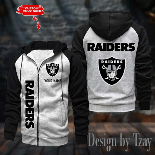 Las Vegas Raiders Raglan Zip Hoodie, Football Lover Gift, Game Day