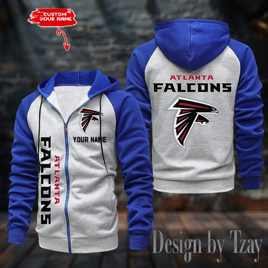 Atlanta Falcons Raglan Zip Hoodie, Football Lover Gift, Game Day