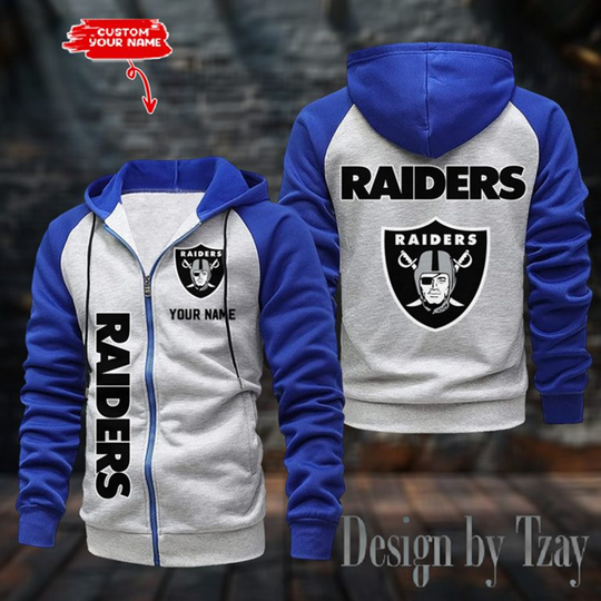 Las Vegas Raiders Raglan Zip Hoodie, Football Lover Gift, Game Day