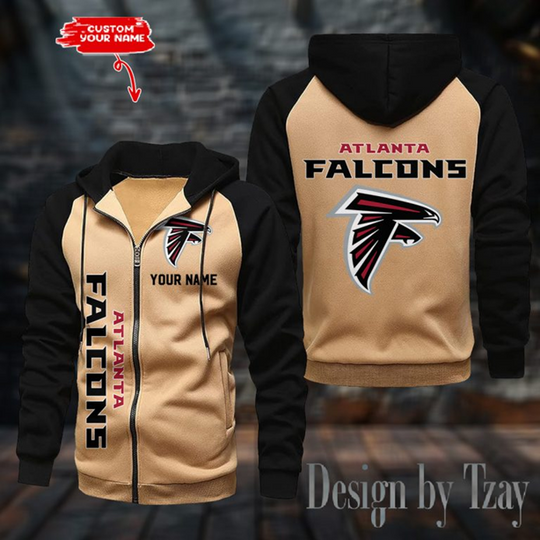 Atlanta Falcons Raglan Zip Hoodie, Football Lover Gift, Game Day