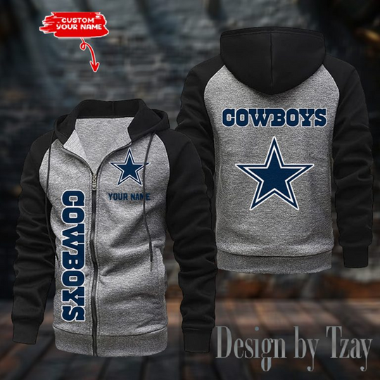 Dallas Cowboys Raglan Zip Hoodie, Football Lover Gift, Game Day
