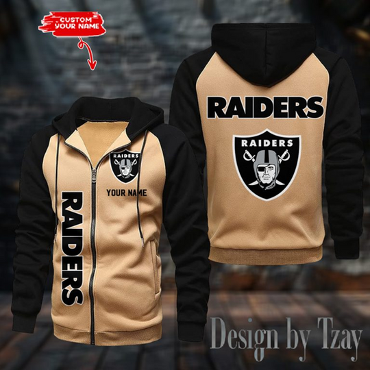 Las Vegas Raiders Raglan Zip Hoodie, Football Lover Gift, Game Day