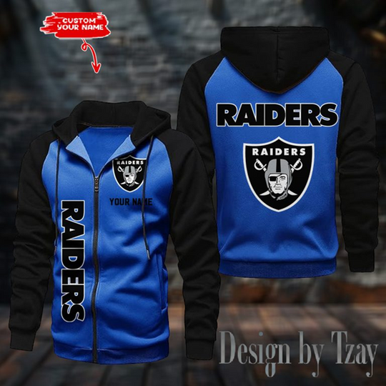 Las Vegas Raiders Raglan Zip Hoodie, Football Lover Gift, Game Day