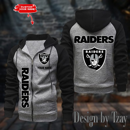 Las Vegas Raiders Raglan Zip Hoodie, Football Lover Gift, Game Day