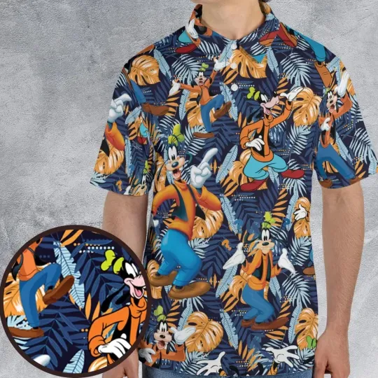 Discover Goofy Aloha Polo Shirt, Gift for Cartoon Lovers