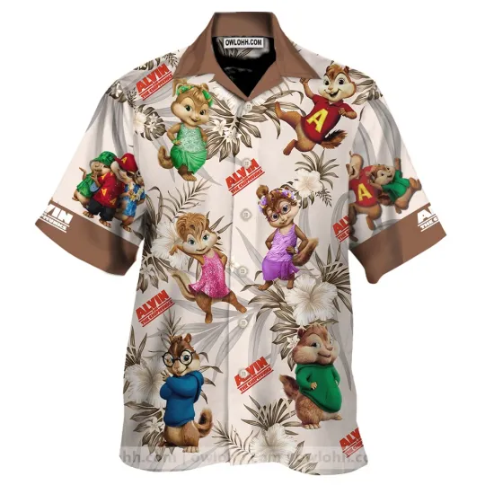 Discover Alvin and the Chipmunks Hawaiian Graphic Short Sleeve Shirt