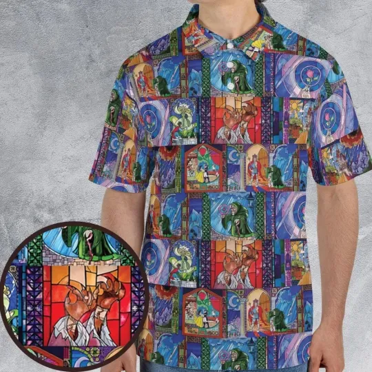 Discover Beauty And The Beast Story Windows Polo Shirt, Gift for Cartoon Lovers